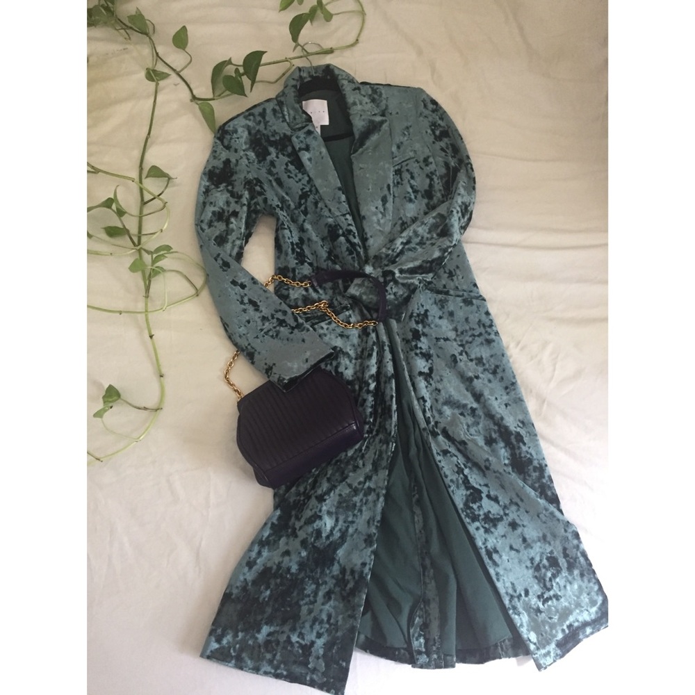 Leith velvet duster coat